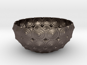 Bowl in Polished Bronzed-Silver Steel