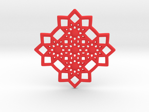 4 Stars pendant in Red Smooth Versatile Plastic