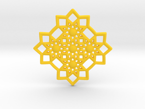 4 Stars pendant in Yellow Smooth Versatile Plastic