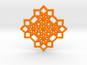4 Stars pendant in Orange Smooth Versatile Plastic