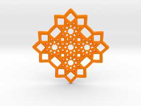 4 Stars Pendant B in Orange Smooth Versatile Plastic
