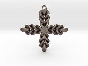 Knot Cross in Polished Bronzed-Silver Steel