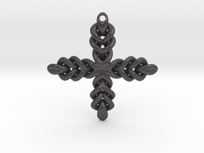 Knot Cross in Dark Gray PA12 Glass Beads