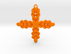Knot Cross in Orange Smooth Versatile Plastic