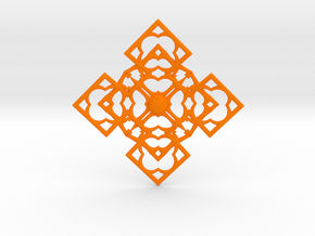 4Ps Pendant in Orange Smooth Versatile Plastic