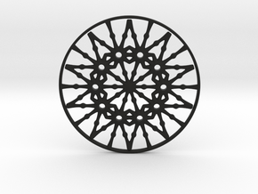 Bulbs Wheel Pendant in Black Smooth PA12