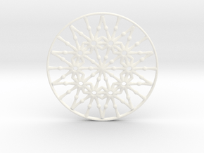 Bulbs Wheel Pendant in White Smooth Versatile Plastic