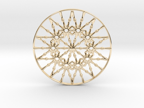 Bulbs Wheel Pendant in 9K Yellow Gold 