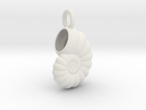 Seashell Pendant in White Natural Versatile Plastic