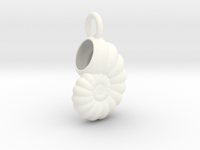 Seashell Pendant in White Smooth Versatile Plastic