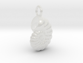 Seashell Pendant in Clear Ultra Fine Detail Plastic