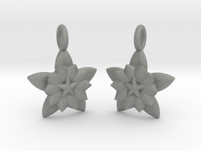 Flower Earrings in Gray PA12 Glass Beads