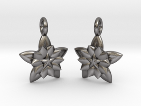 Flower Earrings in Processed Stainless Steel 17-4PH (BJT)