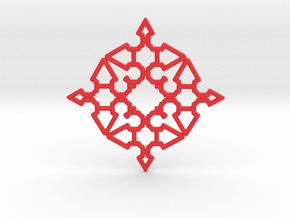 Arrow Mandala Pendant in Red Smooth Versatile Plastic