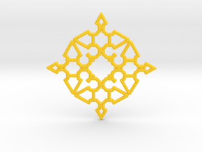 Arrow Mandala Pendant in Yellow Smooth Versatile Plastic