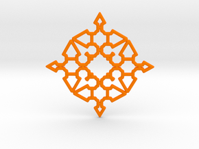 Arrow Mandala Pendant in Orange Smooth Versatile Plastic
