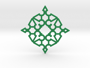 Arrow Mandala Pendant in Green Smooth Versatile Plastic