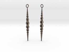 Braid Earrings in Polished Bronzed-Silver Steel