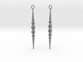 Braid Earrings in Gray PA12 Glass Beads
