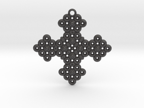 PGon Cross in Dark Gray PA12 Glass Beads