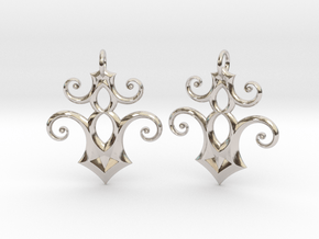 Log Earrings in Rhodium Plated Brass