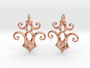 Log Earrings in Polished Copper