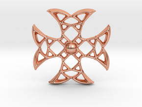 Pointed Cross in Natural Copper