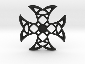 Pointed Cross in Black Smooth Versatile Plastic