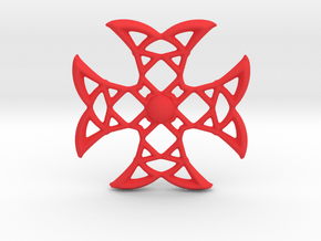 Pointed Cross in Red Smooth Versatile Plastic
