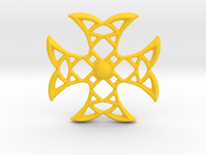 Pointed Cross in Yellow Smooth Versatile Plastic