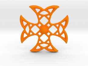Pointed Cross in Orange Smooth Versatile Plastic