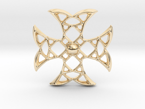 Pointed Cross in 9K Yellow Gold 