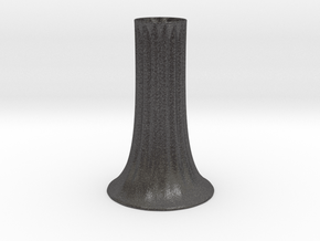 Fluted Vase in Dark Gray PA12 Glass Beads