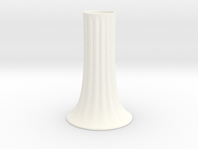 Fluted Vase in White Smooth Versatile Plastic
