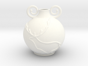 Deer Vase in White Smooth Versatile Plastic