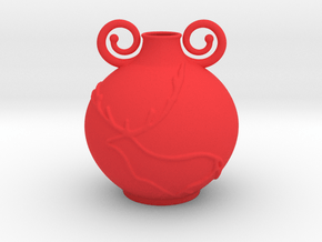 Deer Vase in Red Smooth Versatile Plastic