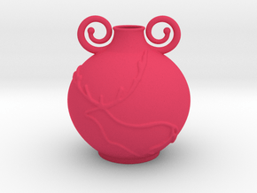 Deer Vase in Pink Smooth Versatile Plastic