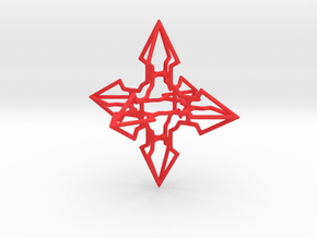 Arrowed Hypercross in Red Smooth Versatile Plastic