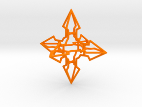 Arrowed Hypercross in Orange Smooth Versatile Plastic