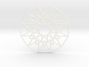 Sun Medallion in White Smooth Versatile Plastic