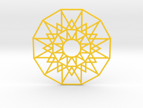 Sun Medallion in Yellow Smooth Versatile Plastic