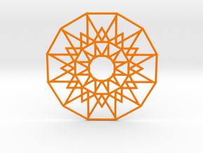 Sun Medallion in Orange Smooth Versatile Plastic