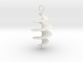 Spiral Pendant in White Natural Versatile Plastic