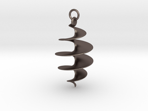 Spiral Pendant in Polished Bronzed-Silver Steel