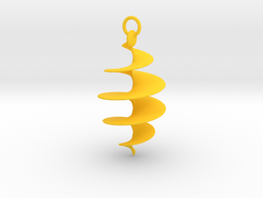 Spiral Pendant in Yellow Smooth Versatile Plastic