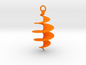 Spiral Pendant in Orange Smooth Versatile Plastic
