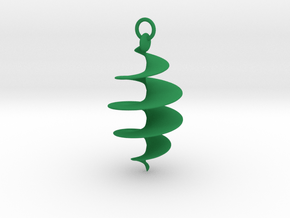 Spiral Pendant in Green Smooth Versatile Plastic