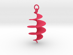 Spiral Pendant in Pink Smooth Versatile Plastic