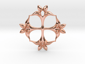 Floral Pendant in Polished Copper