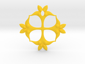 Floral Pendant in Yellow Smooth Versatile Plastic